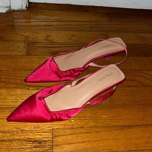 Size 11 hot pink kitten heels